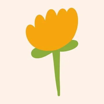 Doodle tulip flower icon. Vector hand drawn sketch illustration. Stock Illustration