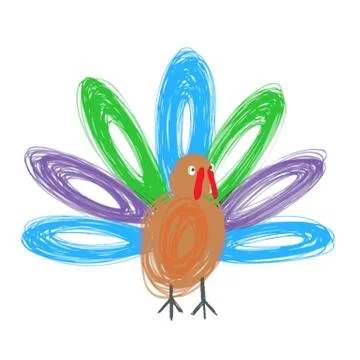 Doodle turkey Stock Illustration