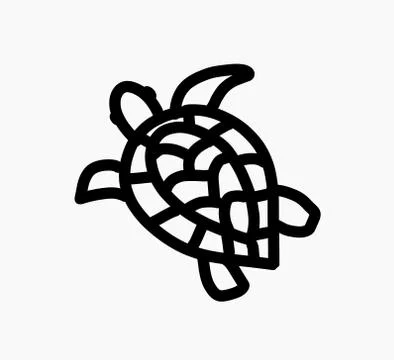 Doodle turtle drawing icon. Vector illustration. Stock Illustration