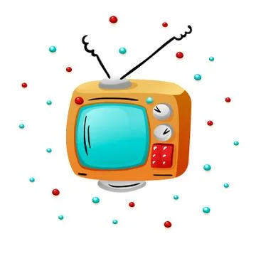 Doodle tv, vector object isolated on white. Stock Illustration