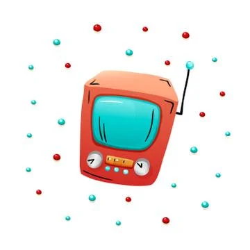 Doodle tv, vector object isolated on white. Stock Illustration