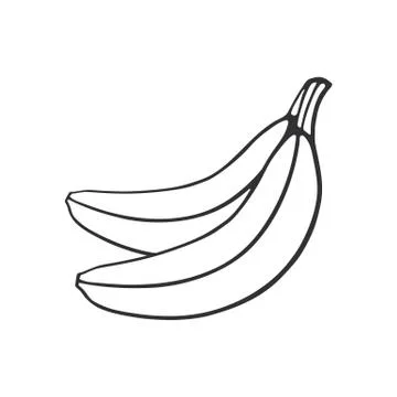Doodle of two bananas Stock Illustration