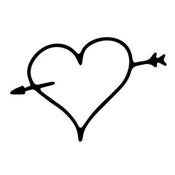 Doodle Valentines Day heart Stock Illustration