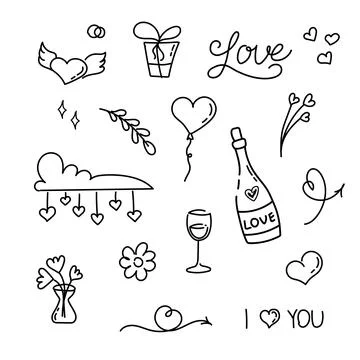 Doodle Valentines Day Stock Illustration