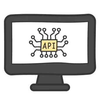 Doodle vector of api application icon イラスト素材