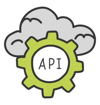 Doodle vector of api configuration icon Illustrazione stock