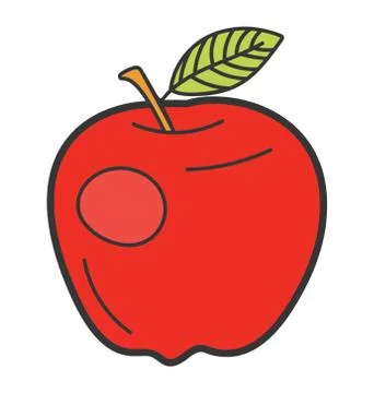 Doodle vector of apple icon Stock Illustration