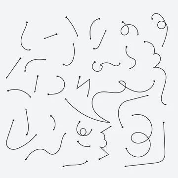 Doodle Vector Arrow Set. Infographic elements isolated on background. Direction Illustrazione stock