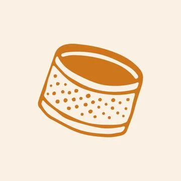 Doodle vector art of a textured metal thimble used for finger protection while Stock Illustration