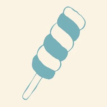 Doodle vector art of a twisted spiral ice cream popsicle bar on a traditional Stock Illustration