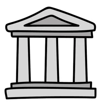 Doodle vector design of bank icon. Illustrazione stock