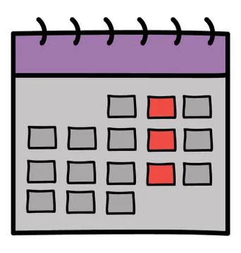 Doodle vector design of calendar icon. Illustrazione stock