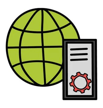 Doodle vector design of global storage icon Stock Illustration