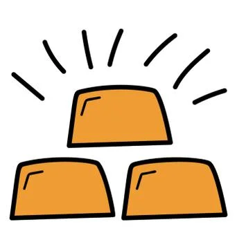 Doodle vector design of gold bricks. Illustrazione stock