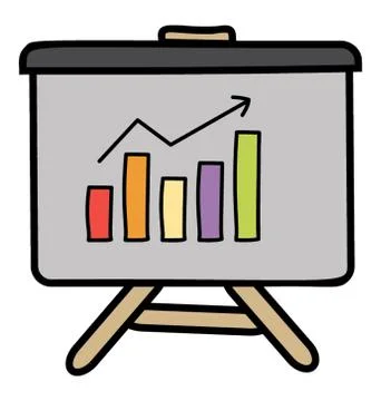 Doodle vector design of growth chart Stock Illustration
