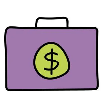 Doodle vector design of money bag icon. Stock Illustration