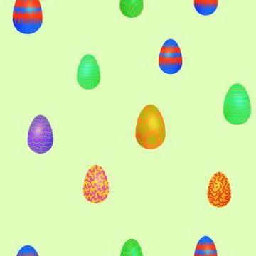 Doodle vector easter eggs chaotic seamless pattern イラスト素材