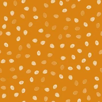 Doodle vector easter eggs chaotic seamless pattern Stock Illustration