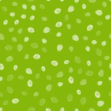Doodle vector easter eggs chaotic seamless pattern Stock Illustration