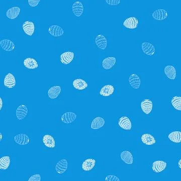 Doodle vector easter eggs chaotic seamless pattern Stock Illustration