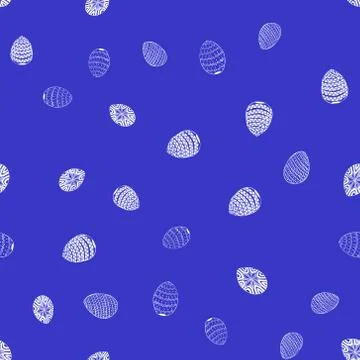 Doodle vector easter eggs chaotic seamless pattern イラスト素材