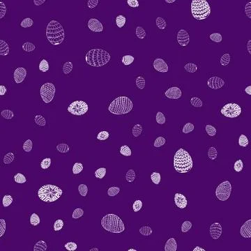 Doodle vector easter eggs chaotic seamless pattern Illustrazione stock