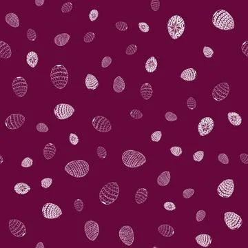 Doodle vector easter eggs chaotic seamless pattern Illustrazione stock
