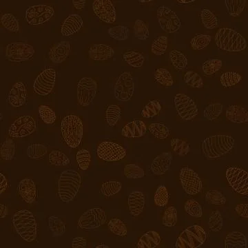 Doodle vector easter eggs chaotic seamless pattern Stock Illustration