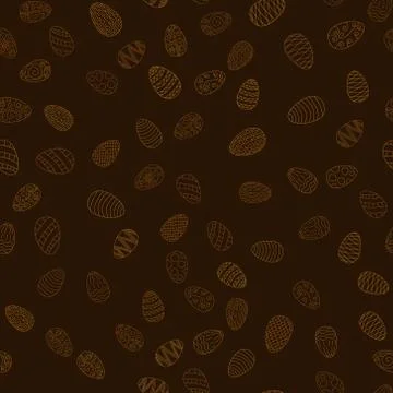 Doodle vector easter eggs chaotic seamless pattern Illustrazione stock