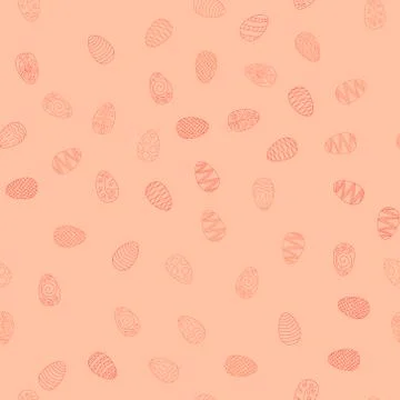 Doodle vector easter eggs chaotic seamless pattern Illustrazione stock