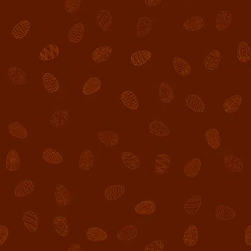 Doodle vector easter eggs chaotic seamless pattern Illustrazione stock