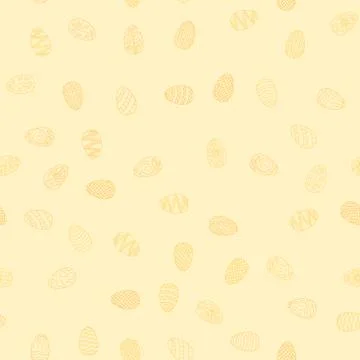 Doodle vector easter eggs chaotic seamless pattern Stock Illustration