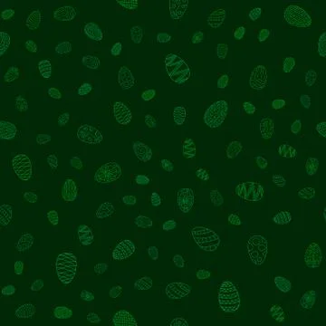 Doodle vector easter eggs chaotic seamless pattern Stock Illustration