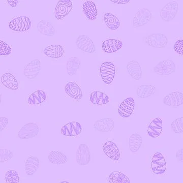 Doodle vector easter eggs chaotic seamless pattern Illustrazione stock