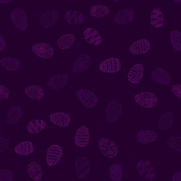 Doodle vector easter eggs chaotic seamless pattern 库存插图