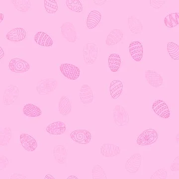 Doodle vector easter eggs chaotic seamless pattern Stock Illustration