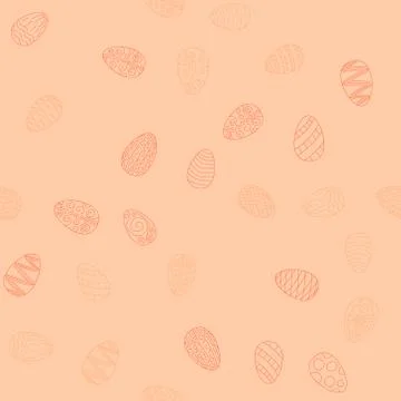 Doodle vector easter eggs chaotic seamless pattern 스톡 일러스트