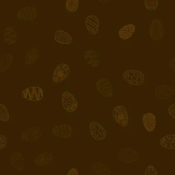 Doodle vector easter eggs chaotic seamless pattern Stockillustratie