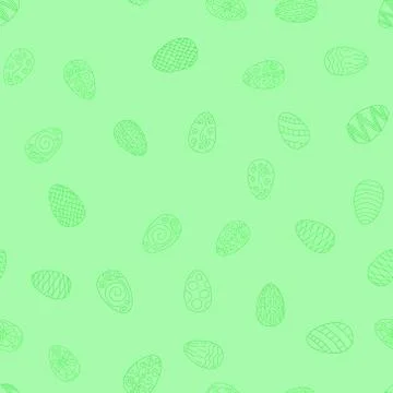 Doodle vector easter eggs chaotic seamless pattern Stock Illustration