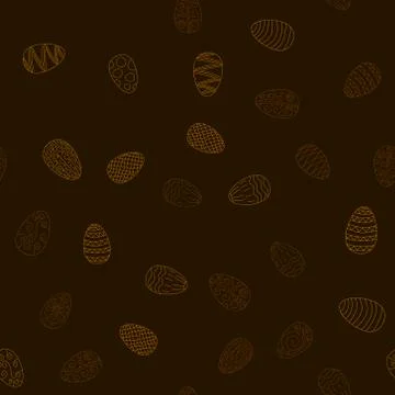Doodle vector easter eggs chaotic seamless pattern Illustrazione stock