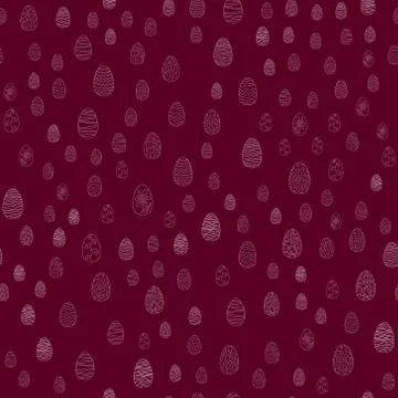Doodle vector easter eggs chaotic seamless pattern Stock Illustration