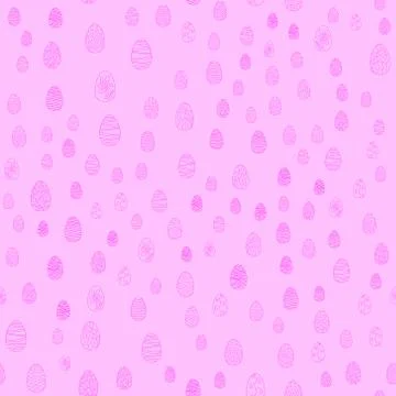 Doodle vector easter eggs chaotic seamless pattern Stock Illustration