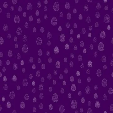 Doodle vector easter eggs chaotic seamless pattern Stock Illustration