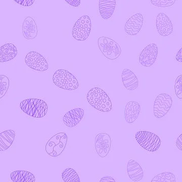 Doodle vector easter eggs chaotic seamless pattern Stock Illustration