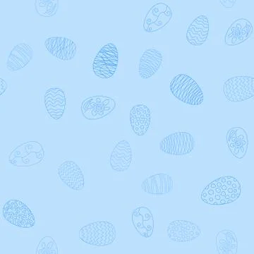 Doodle vector easter eggs chaotic seamless pattern 스톡 일러스트