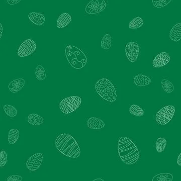 Doodle vector easter eggs chaotic seamless pattern 스톡 일러스트