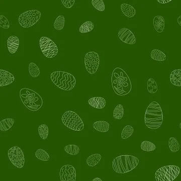 Doodle vector easter eggs chaotic seamless pattern Stock Illustration
