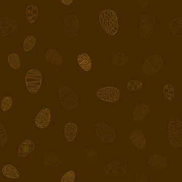 Doodle vector easter eggs chaotic seamless pattern 스톡 일러스트