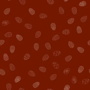 Doodle vector easter eggs chaotic seamless pattern Illustrazione stock