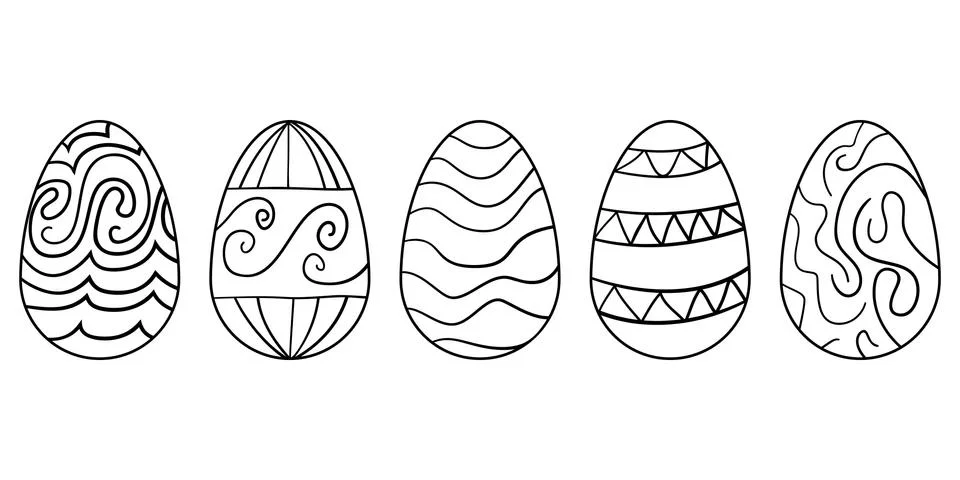 Doodle vector easter eggs set Illustrazione stock